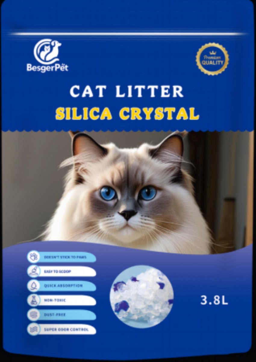 Besger Pet Kattenbakvulling - Silica - 3.8 Liter - Absorberend & 99% stofvrij