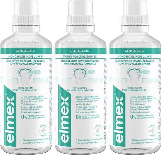 Elmex Sensitive Mondwater - 3 x 400 ml - Voordeelverpakking