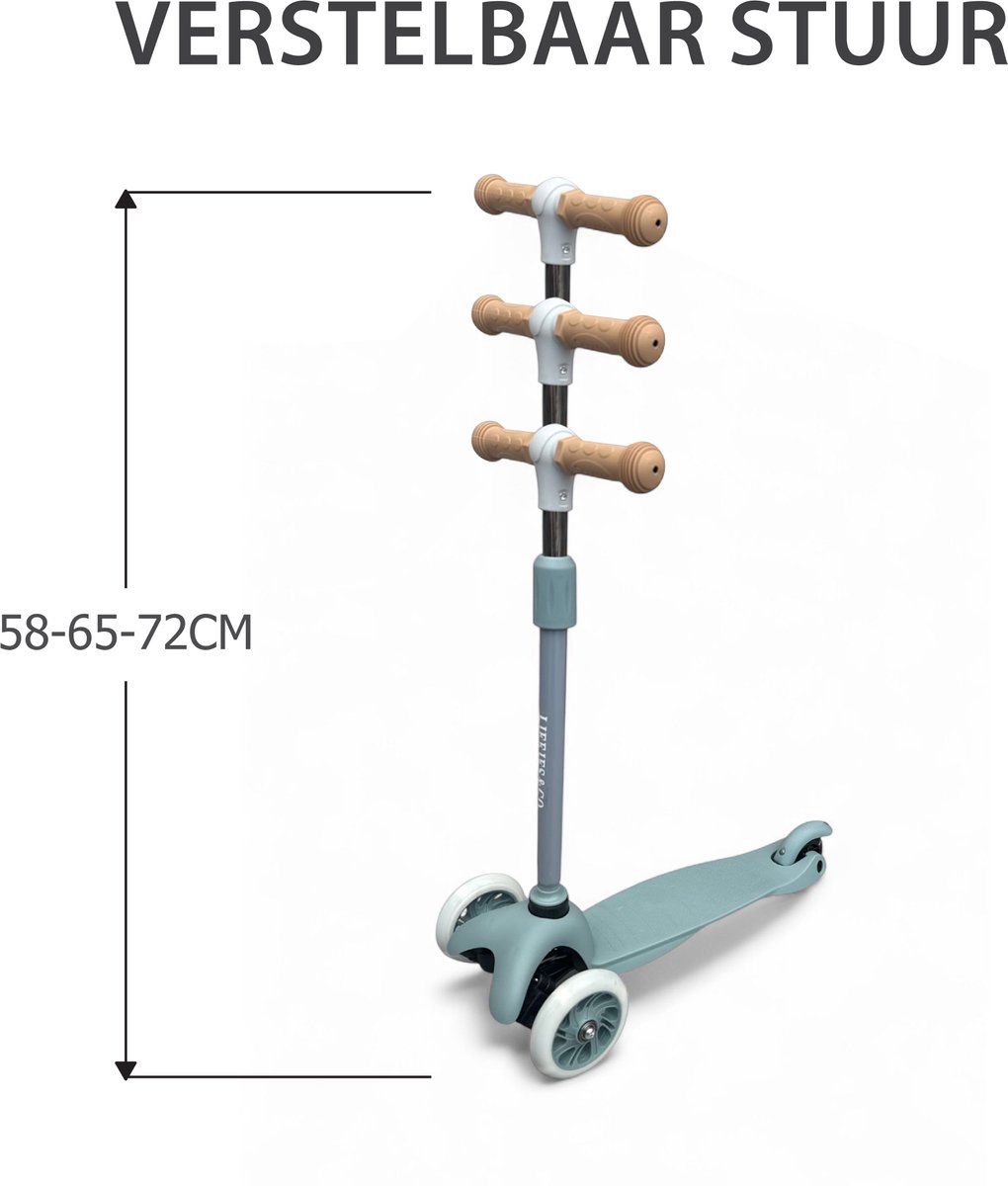 Liefjes & Co Kinderstep – 3-wielen Step - Met Lichtgevende Wielen – 2-6 jaar – Pastelblauw — afbeelding 5