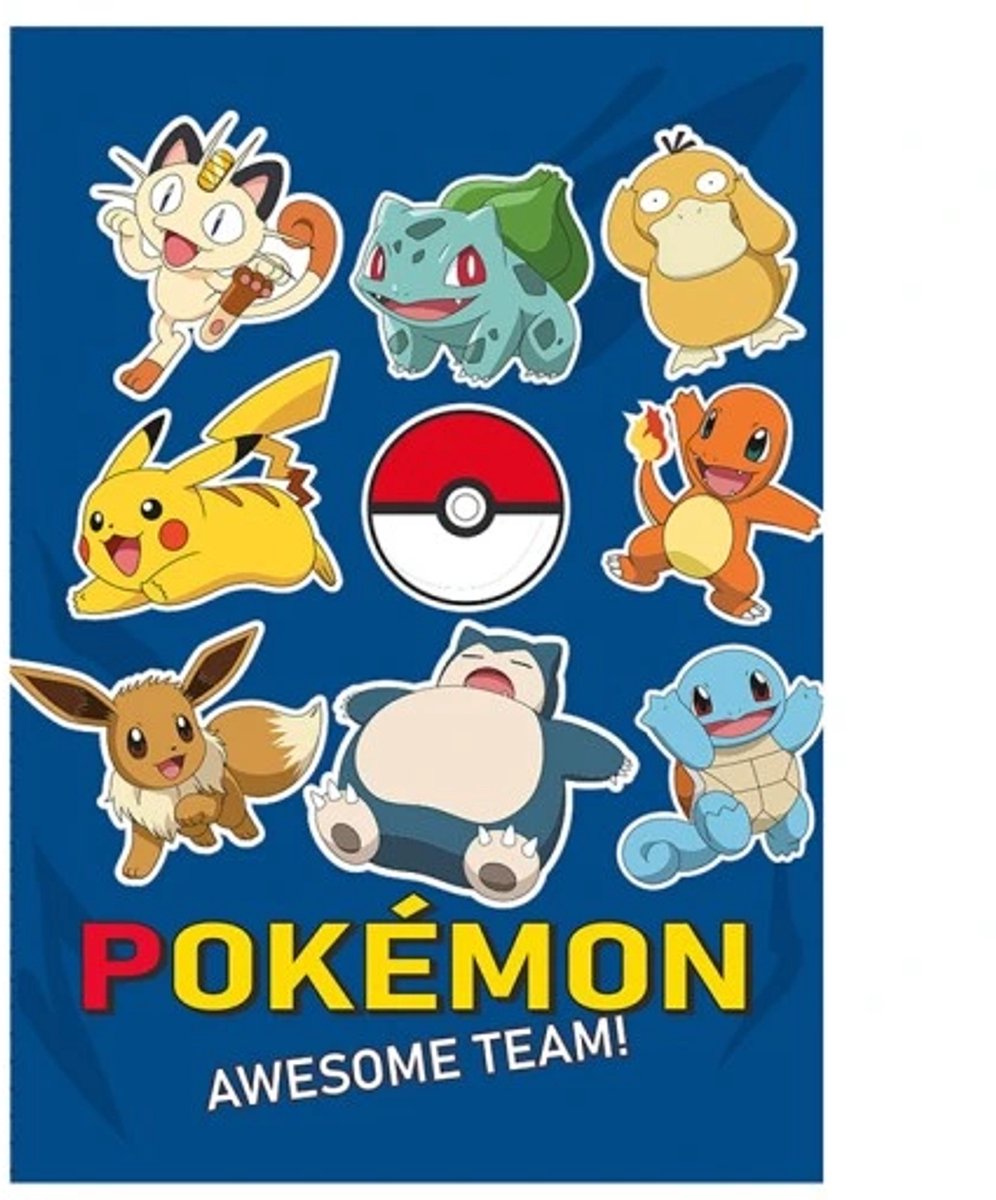 Pokémon Pokemon fleece deken awesome blauw - 130 x 160 cm