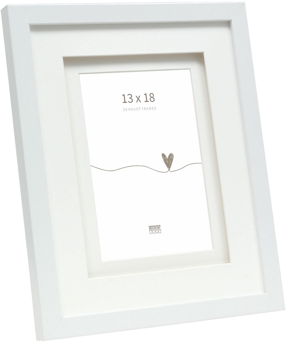 Deknudt Frames fotolijst S65KK1 P1 - wit met passe-partout - 13x18 cm