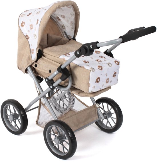 Dream Creations 4-in-1 Mijn Eerste poppenwagen, poppenwagen met 4 instelbare modi, poppenbuggy, poppendrager, poppenautostoel, speelgoedkinderwagen voor kinderen, jongens en meisjes vanaf 18 maanden