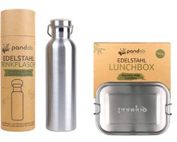 Pandoo Thermosfles en Lunchbox Set - 1200 ml - Eco Staal - Geïsoleerde Duurzame Lunchproducten - Herbruikbare Lunchset