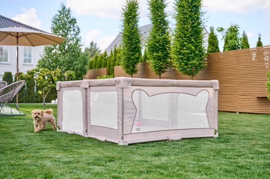 Parc Bébé Pliable Lionelo Florence – 150x180 Cm, Facile à Plier, 2 Entrées Zippées, Filet Respirant, Sac De Transport Inclus