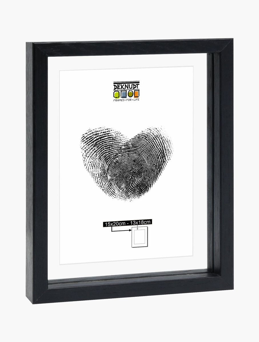 Deknudt Frames fotolijst met zwevend effect S68SG2 - zwart - 15x20 cm