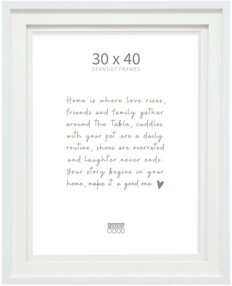 Deknudt Frames fotolijst S65KK1 P1 - wit met passe-partout - 30x40 cm