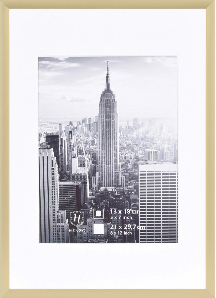 Henzo Fotolijst - Henzo - Manhattan - Fotomaat 21x30 cm - Goud