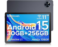 DOOGEE TAB U11 Pro - Tablet - Tablette - 30GB RAM + 256GB ROM(2TB/TF) - 8580 mAh - 11 Inch 1080P 90 Hz - Dubbele luidspreker - T7200 Octa Core - 13MP Camera - 5G WIFI - Face ID - 7.9 mm Metallic Body - Grijs