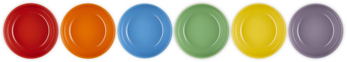 Le Creuset Vancouver Ontbijtkommen Coupe 16 cm Regenboog Kleuren Set Van 6