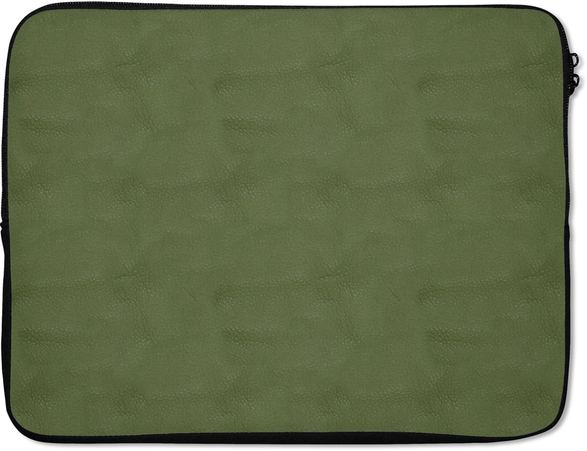 Laptophoes - Leer print - Groen - Dierenhuid - Laptop - 17 Inch - Laptopcase