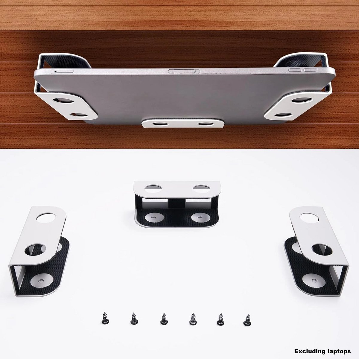 YOLO SHOP - Laptophouder - Laptopstandaard - Metaal - Antikras siliconen - 10 x 4 x 3.5 cm - Wit