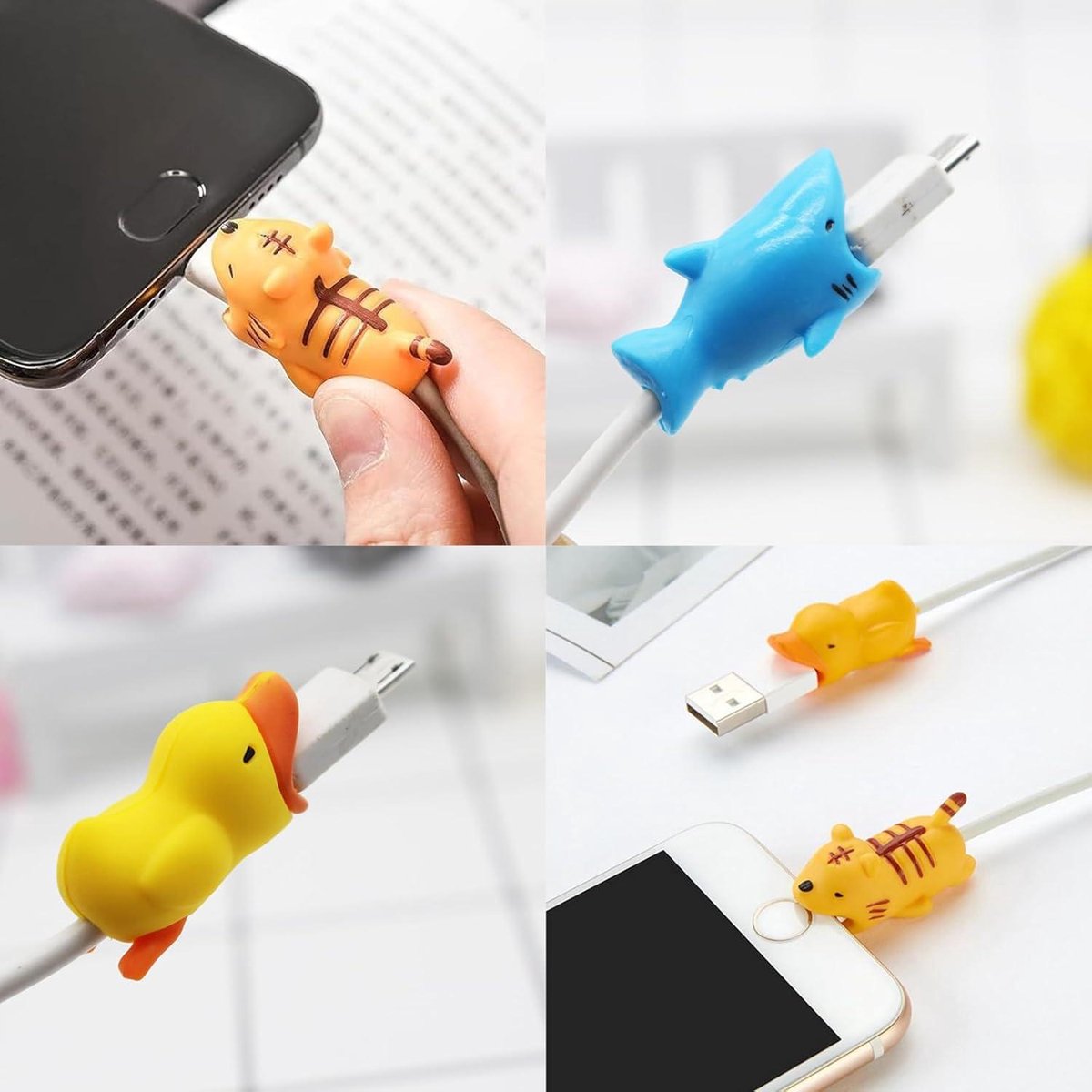 Set van 8 Cable Protectors - Kabelbescherming voor USB-Oplader - Beschermhoes voor Dierenkabels