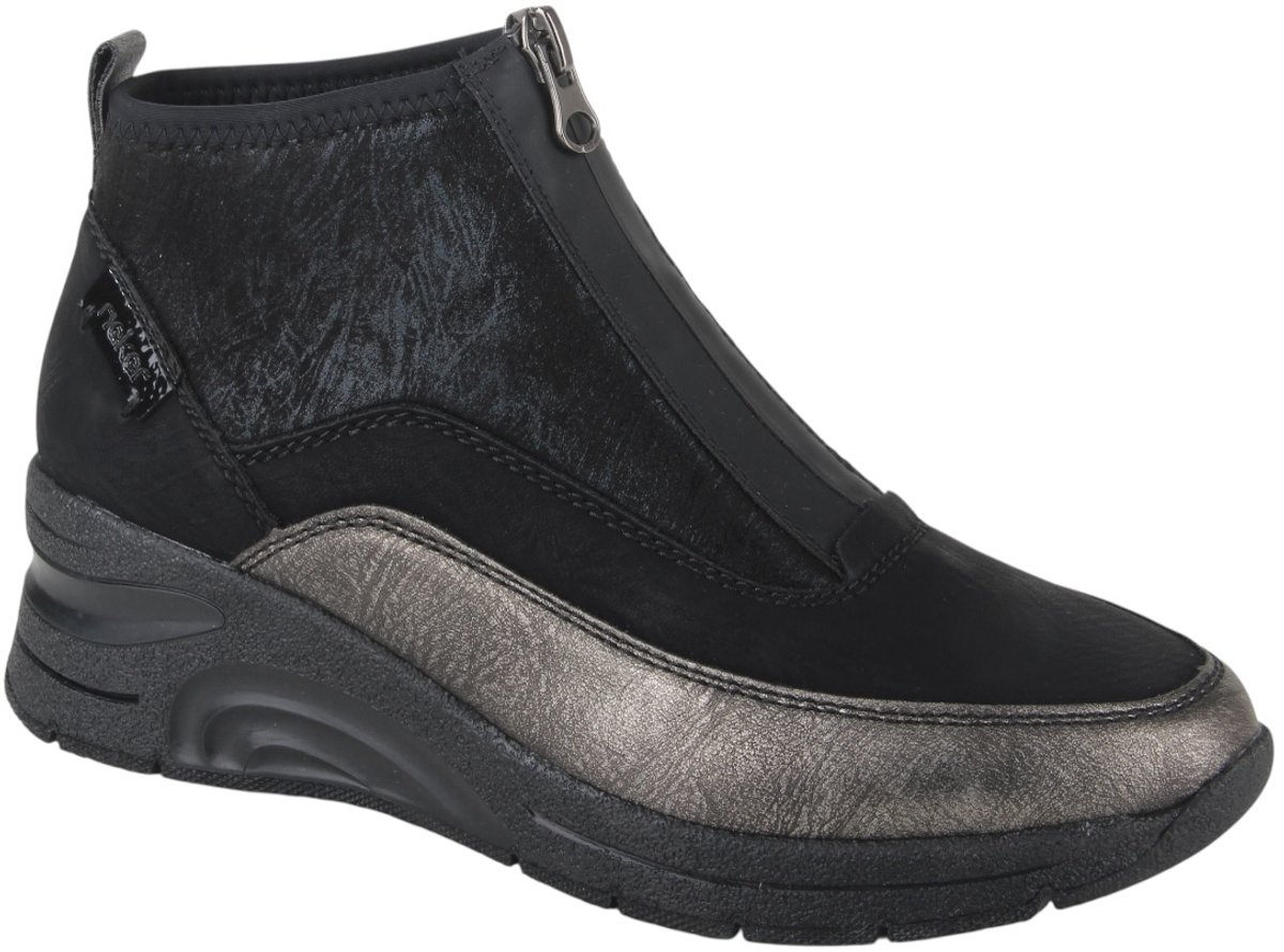 Rieker Boots Rits Zwart Combi N9362-01