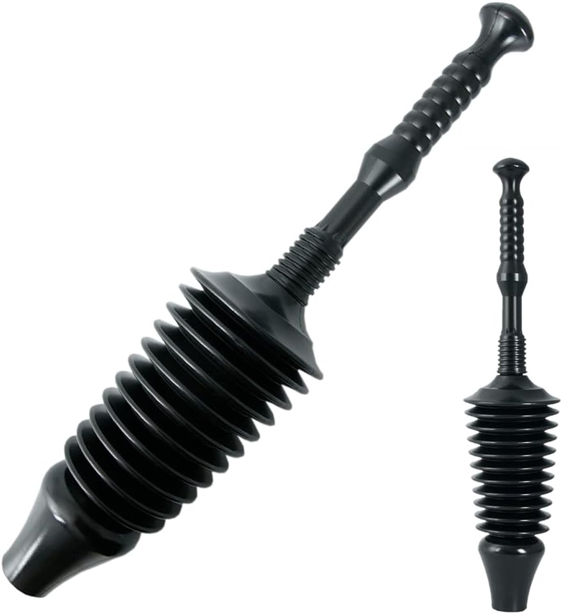 MP1600 1,6 gallon toiletontstopper met trechterneusontwerp, zwart