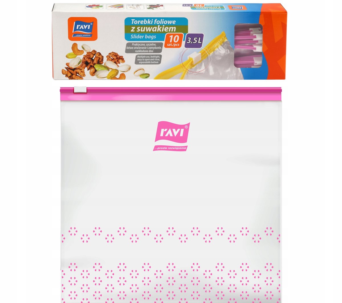 RAVI Serie - Foliezakken met Rits - 3,5L - Set van 10 - Herbruikbaar