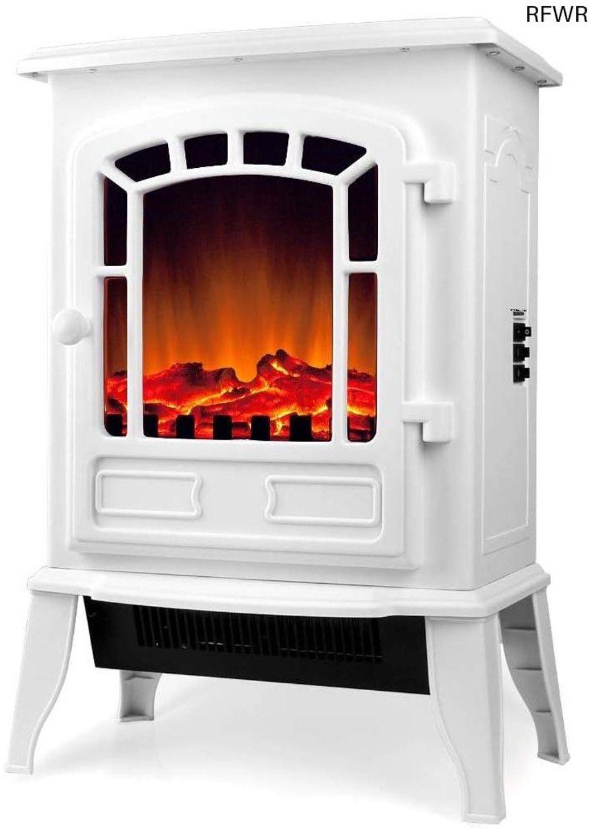 RFWR® Elektrische Kachel 2000W Ventilator met LED Vlameffect voor Huiskamer en Terras