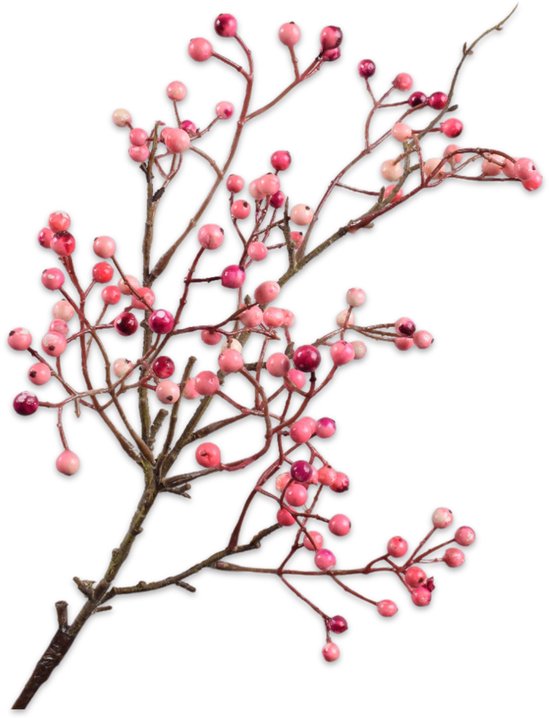 Silk-ka Kunstbloem-Zijde Bessentak Roze 64 cm