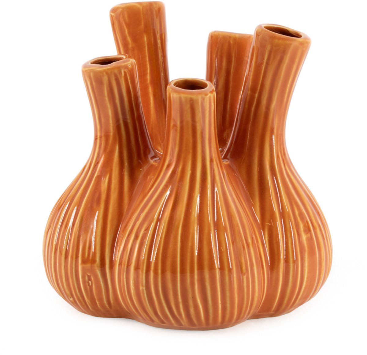 homebound by ky Aardewerk tulpenvaas Garlic oranje | tulpenvaas | 18x18x18,5cm