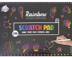Craft Universe Krasblok Rainbow – 24 Vellen – Incl. 2 Kraspennen