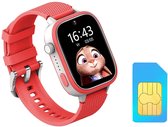 Montre connectée enfant AngelTech Ultra 4G – GPS précis – Carte SIM incluse – 10 Go data + appels/SMS illimités (NL) – Appels vidéo – Mode école – Smartwatch Slim – 1 Go RAM – 8 Go ROM – Traceur GPS – Rose