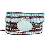 Marama - wikkel armband Rio Grande - edelstenen Amazoniet en Jaspis