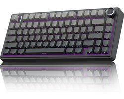 EPOMAKER x AULA F75 Pro - Zeerif zwart - Draadloos Mechanisch Toetsenbord 75% – RGB – Bluetooth + 2.4G – Hot Swap – Linear Switch – QWERTY – Gaming