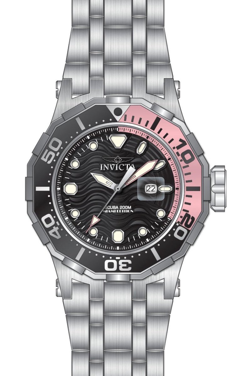 Invicta Pro Diver 48515 Heren Horloge - Waterdicht - Analoog - Quartz Uurwerk - Roestvrij Staal met zwarte Wijzerplaat - 52mm