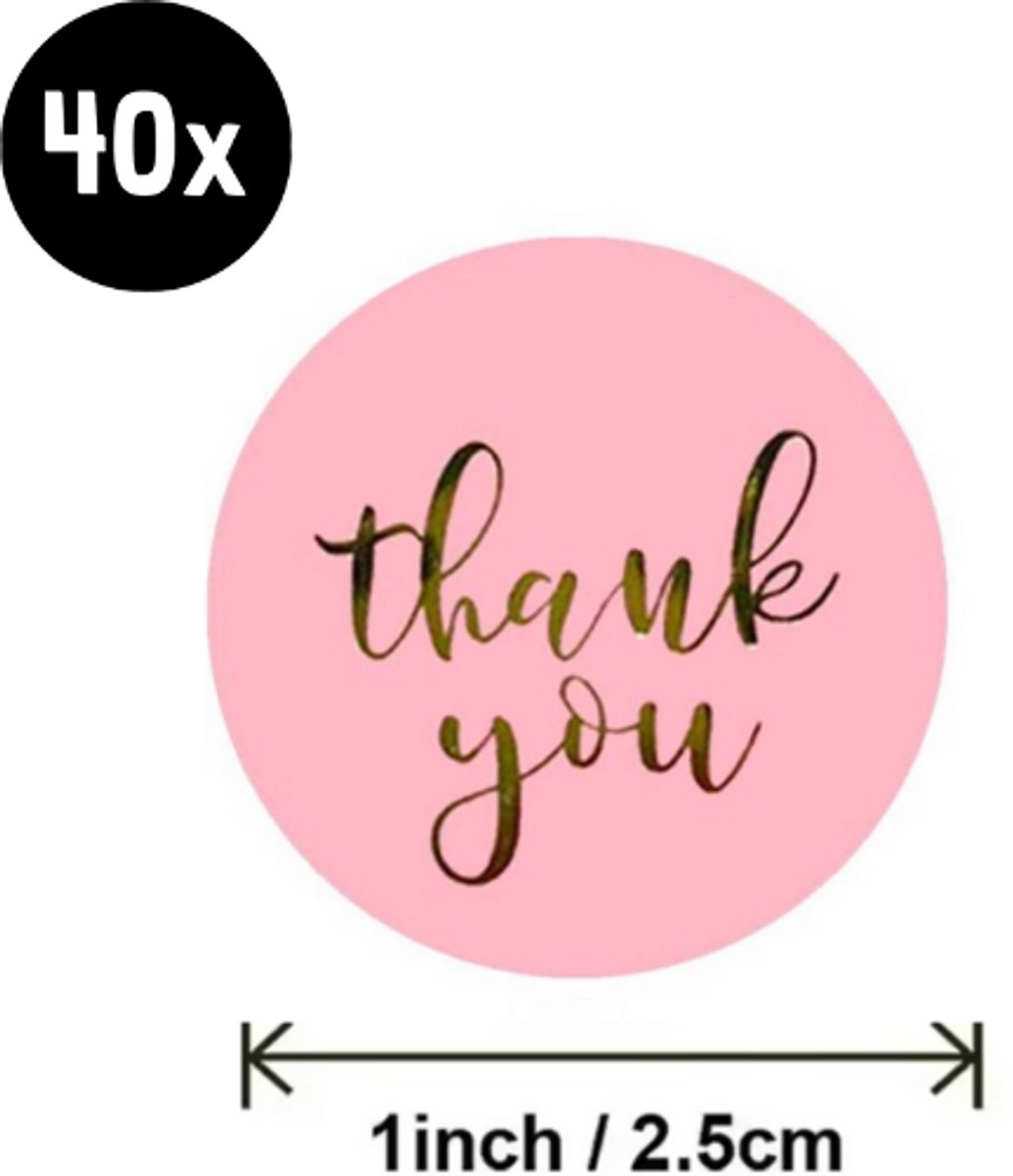 40x ZOETTT Sluitzegel | THANK YOU | roze & goud | 25 mm
