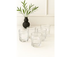 Mevaz Wave Line Glazenset – 6 stuks – 220 ml – Luxe Design Waterglazen – Vaatwasserbestendig – Transparant Glas – Uniek Golvend Patroon