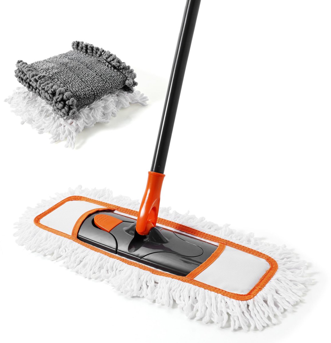 Ibenzoa® Nat- en droogmoppen set met verstelbare telescoopsteel voor diverse vloertypes, inclusief wasbare dweilpads