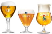 Bierglazen Cadeau Set - 3 stuks - Leffe 25cl, Affligem, La Chouffe 25cl