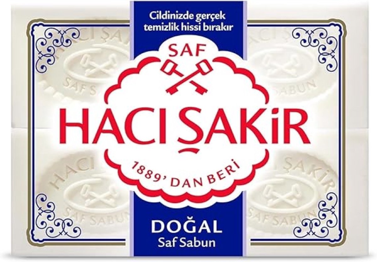 Haci Sakir Natuurlijke Pure Zeep 4 x 150 g (600 g) pure zeep - Hacı Şakir Dogal Saf Sabunu 4 x 150 g (600 g) sabun - Natural & Pure Soap Soap 4 x 150g (600g) pure soap