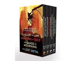 Omslag van Wax and Wayne, the Mistborn Saga Boxed Set: Alloy of Law, Shadows of Self, Bands of Mourning, and the Lost Metal