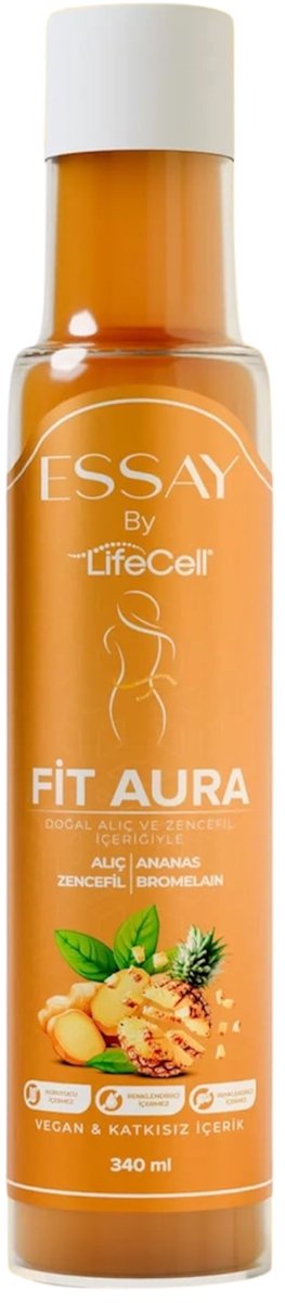 LifeCell Essay Fit Aura - Ananas, Gember, Meidoorn & Bromelaïne - Vegan - 340 ml Esra Ezmeci