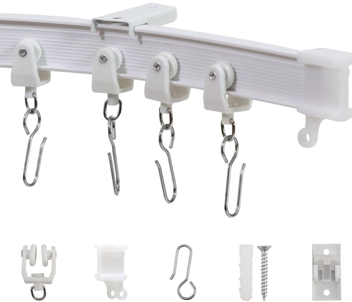 GTB® Gordijnrails Compleet - Gordijnrails - Gordijnrails Uitschuifbaar - Wit - 28cm x 27cm x 27cm
