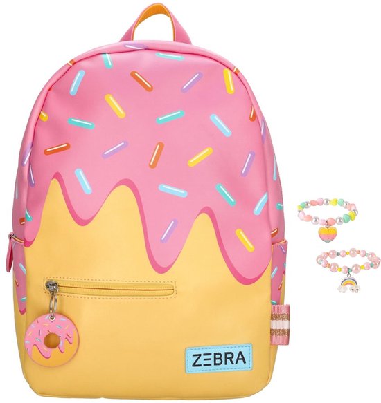 Zebra Rugzak Donuts - kinderrugzak, rugtas, kinderrugtas, schooltas + armbandje