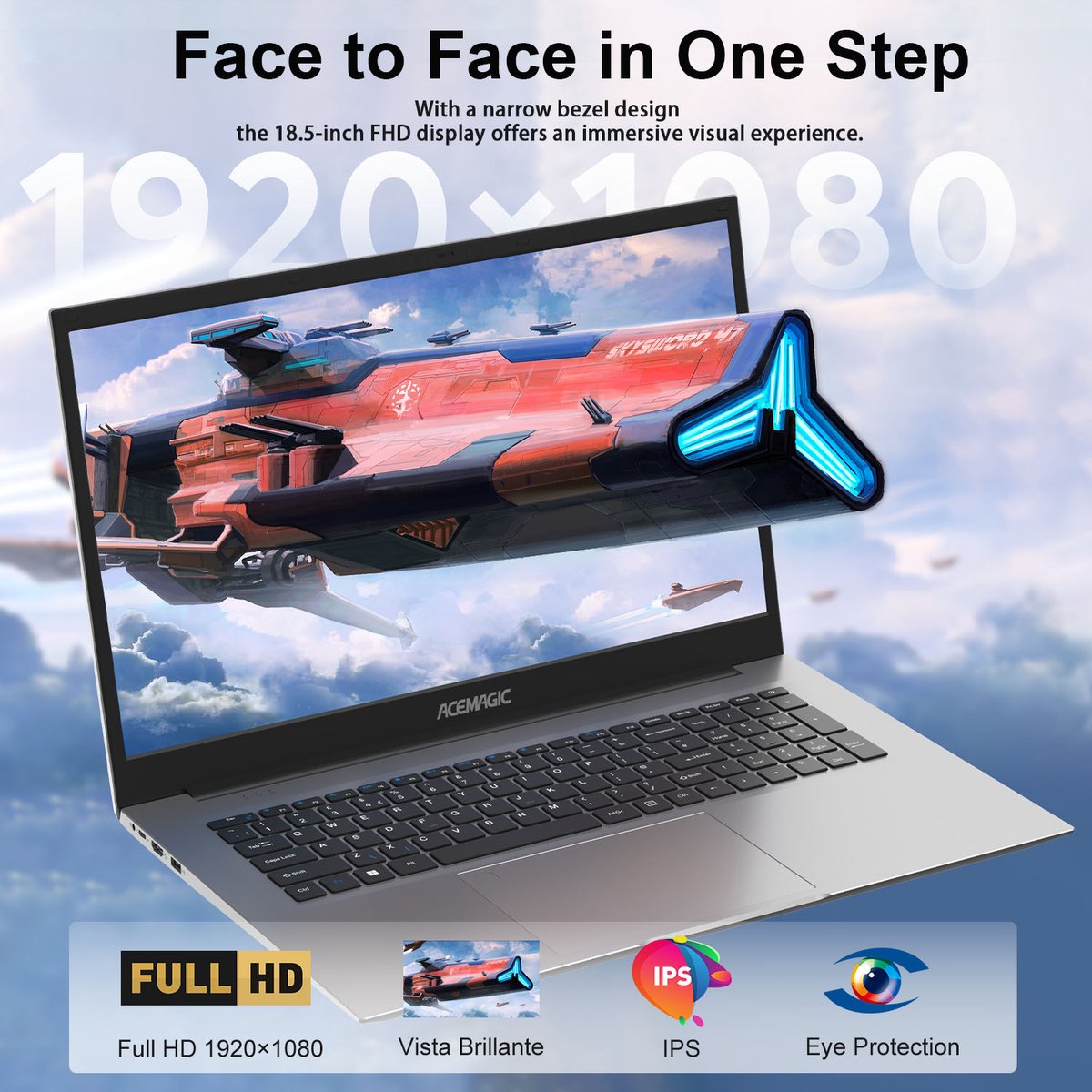 Gezoon 15.6 Zoll Laptop - Intel N100 16GB RAM 1TB SSD Full HD Windows 11 Pro