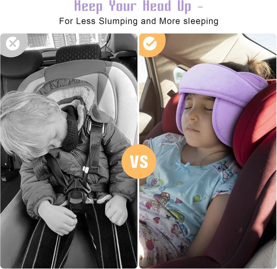 Neksteun voor Kinderen - Nekkussen Autostoel - Neksteun - Hoofdband Paars - Hoofdsteun Voor In De Auto - Hoofdsteun Kussen - Hoofdsteun voor kinderzitje - Hoofdsteun voor Autostoel - Universele Instelbare Reis Hoofdsteun - Veiligheid en Bescherming van Merkloos — afbeelding 4
