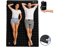 FLOAT Nomadic - 2 Persoons slaapmatje met voetpomp - Stevig en licht luchtbed voor de camping - 200x140x12 cm luchtmatras - Zelfopblazende slaapmat - Zwart