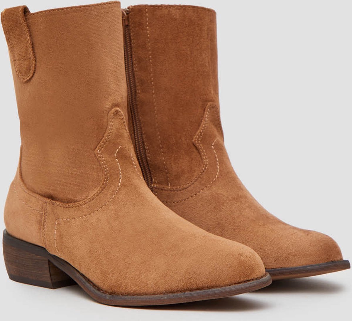 Buonarotti - Dames - cowboylaarzen - enkellaarzen - korte laarzen - camel - suedine - maat 38