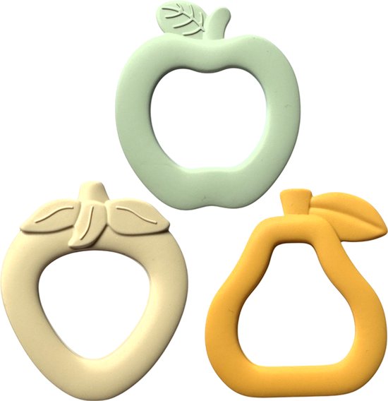 ByTwinly Bijtring Baby - Bijtringen - Bijtring Siliconen - Baby Speelgoed - 100% Siliconen - BPA Vrij - Koelbijtring - Baby - Bijtspeeltje - Kraamcadeau - Babyshower Cadeau - Bijtspeelgoed - Doorkomende Tandjes - Vanaf 0 Maanden