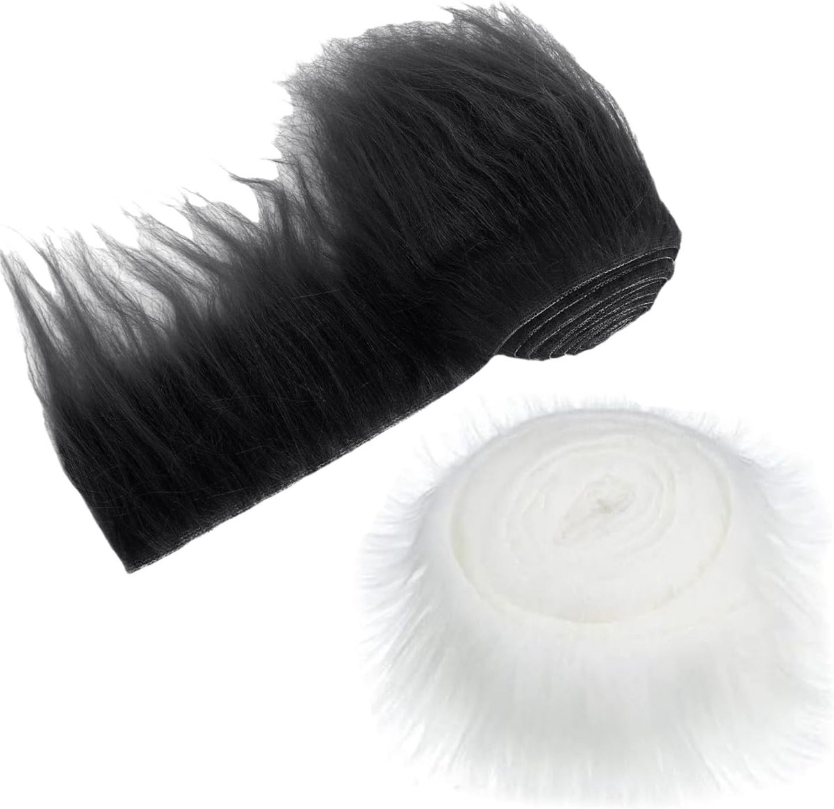 Allecto Plus - Faux Fur Strips 2 stuks - Pluche Voorgesneden Tape - 150 cm x 10 cm - Imitatiebont - Gnome Baard - Kerstman - Darm - Kunstbont Faux Fur Strips in Pluche Voorgesneden Tape - 150 cm x 10 cm - Imitatiebont - Gnome Baard - Kerstman - Kunstbont