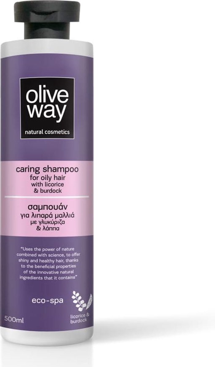 Oliveway natuurlijke shampoo voor vet haar met kliswortel extract - 500ml