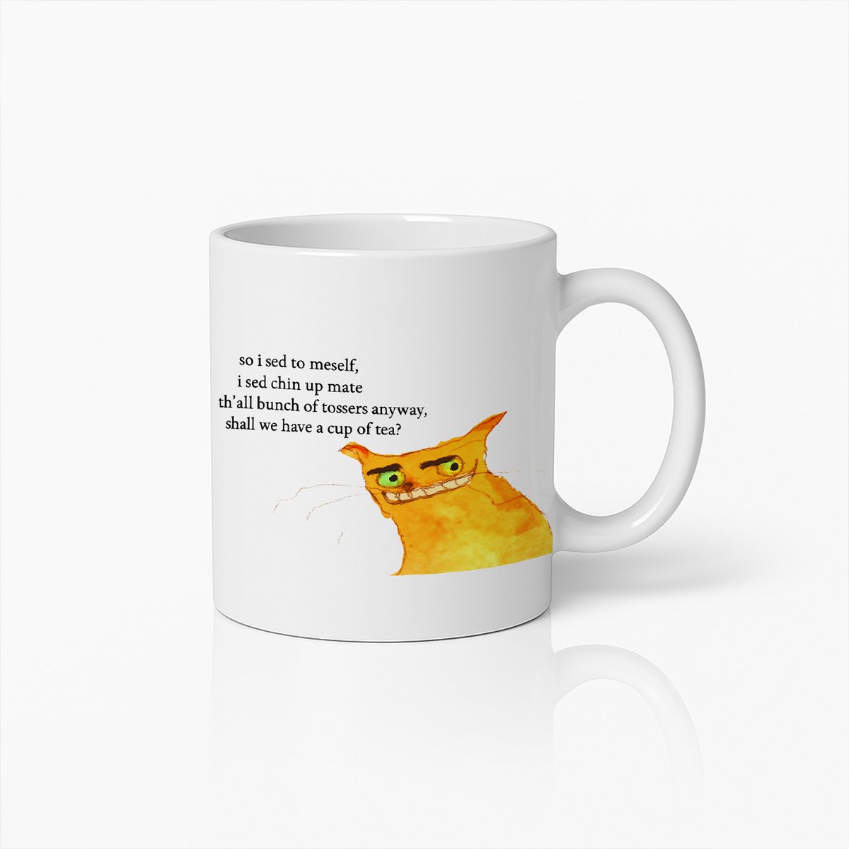 Grappige Britse Slang Kat Mok - Humoristische Koffiebeker voor Theeliefhebbers