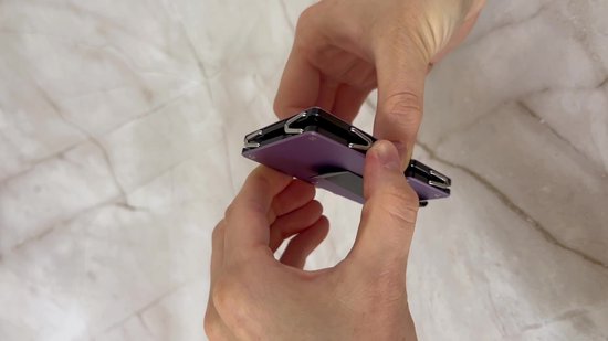 Portefeuille Veltra - Porte-cartes - Minimaliste - Homme et femme - Protection RFID - Aluminium - Jusqu'à 15 cartes - Mécanisme à ressort - Pince à billets - Billets - Bleu marine