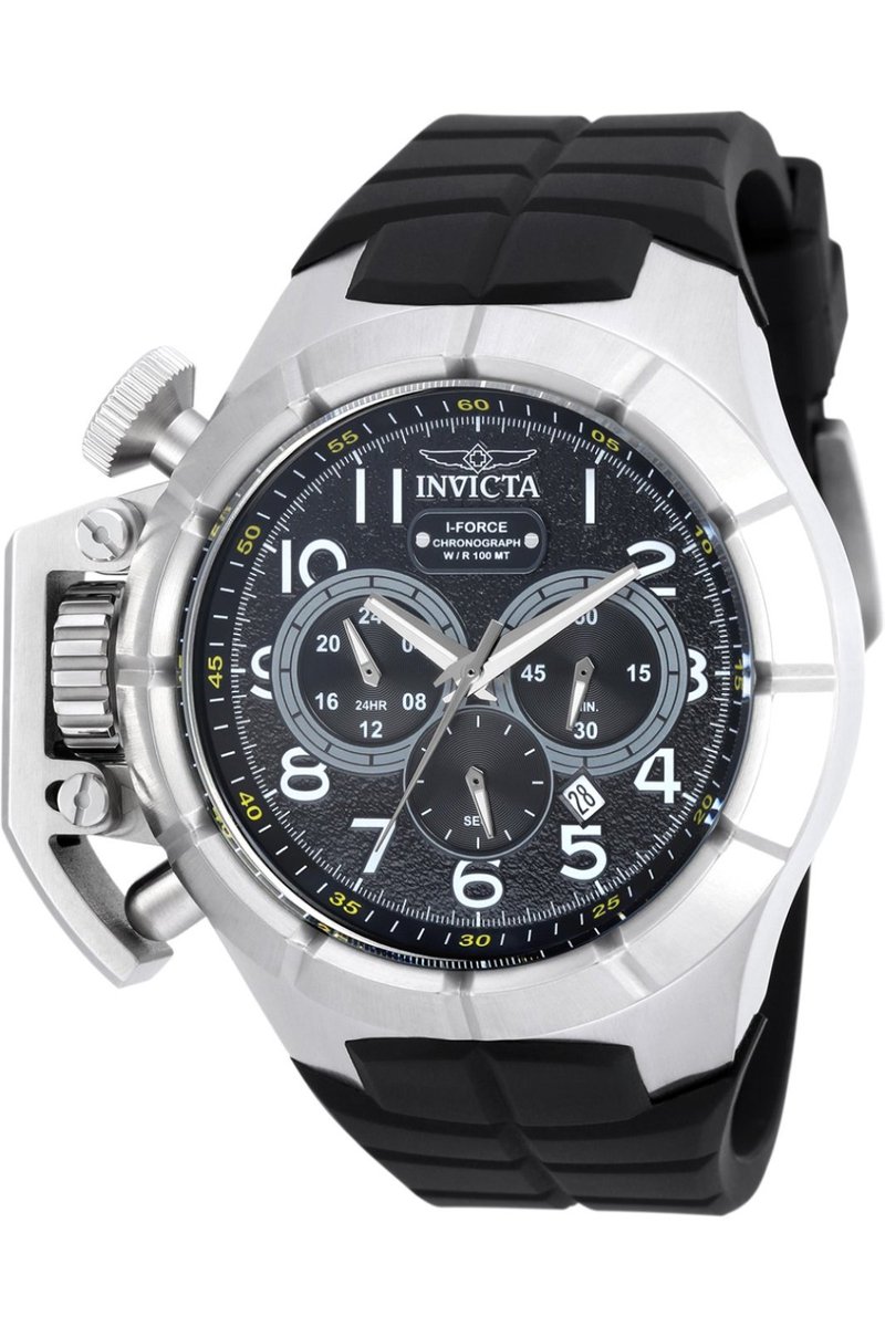 Invicta I-Force 17173 Heren Horloge - Waterdicht - Analoog - Quartz Uurwerk - Roestvrij Staal met zwarte Wijzerplaat - 50mm