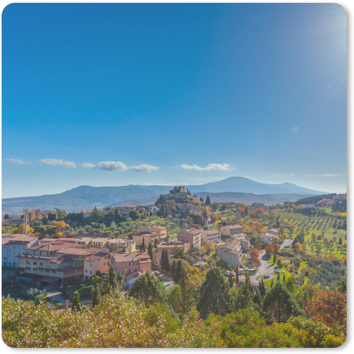 Muismat 20x20 cm - Mousepad Toscane - Italië - Zon - Muismatten