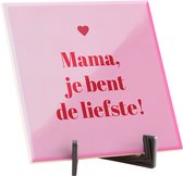 Tuile dicton tendance - Tuile citation - Plaques avec citation - Cadeau boîte aux lettres - Cadeau fête des mères - Cadeau Maman - Maman, tu es la plus douce ! - Brillant - 15 x 15 cm - Support gratuit inclus ! - Fotofabriek