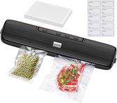 COOKTIME® - Vacumeermachine - Vacuüm Sealer - met 15 x Vaccumzakken - voor Groente, Fruit, Vlees, Vis en Ander Vers Voedsel - Zwart