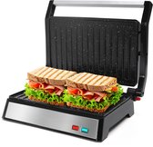Aigostar Hett Pro Contactgrill - Tosti Apparaat - Panini Grill met Non-Stick Keramische Plaat - voor 2 personen - Verticaal opbergbaar - 1500W - RVS